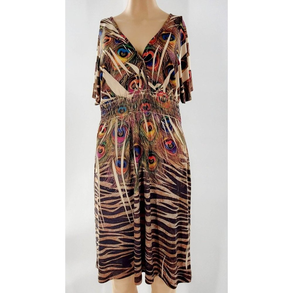 Love J USA Peacock Midi Dress - Size M